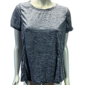 Avia Plus Size Grey Heathered Short Sleeve Active Top Women's 16-18